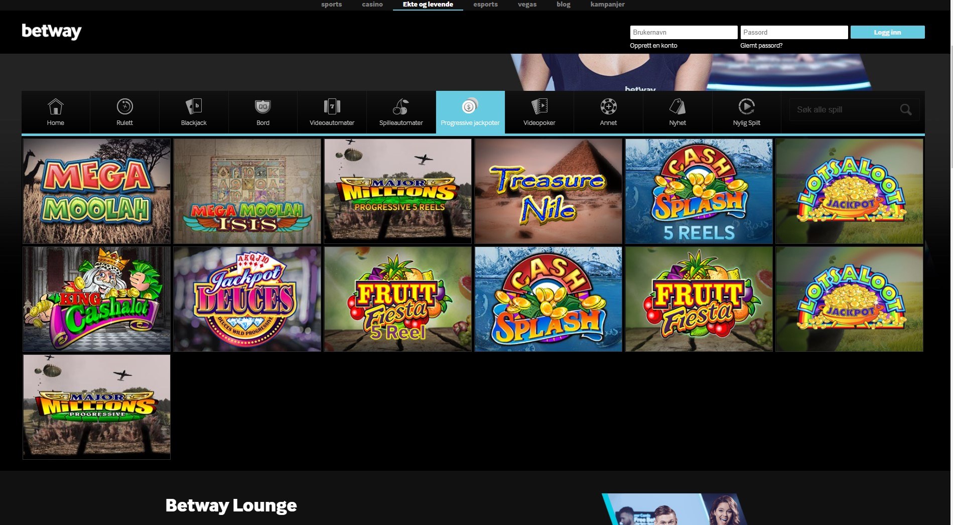 Betway progressive jackpoter