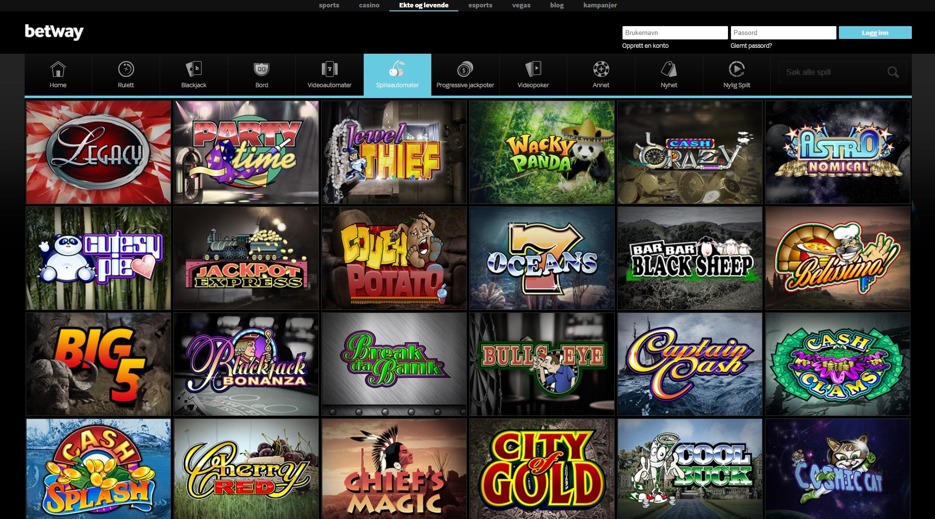 Betway spilleautomater