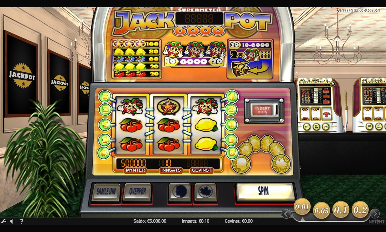 Jackpot 6000 - Velg innsats