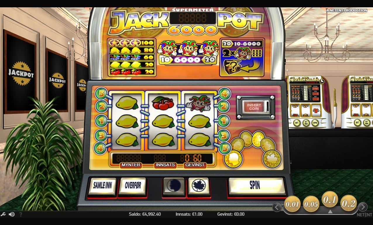 Jackpot 6000 - Få tre like symboler