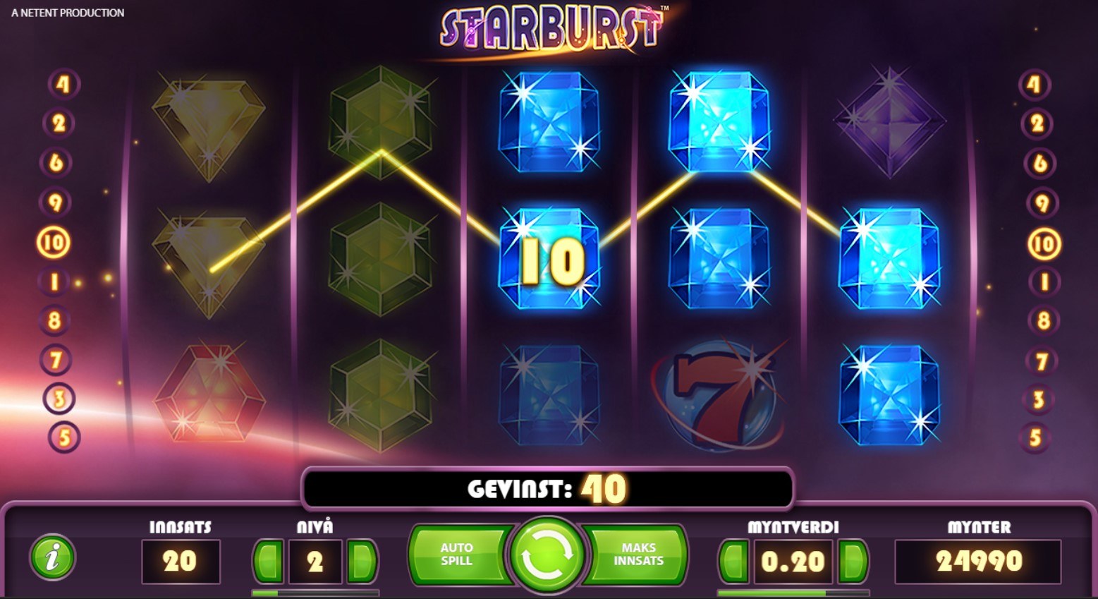 Starburst Combo kan gi deg gevinst