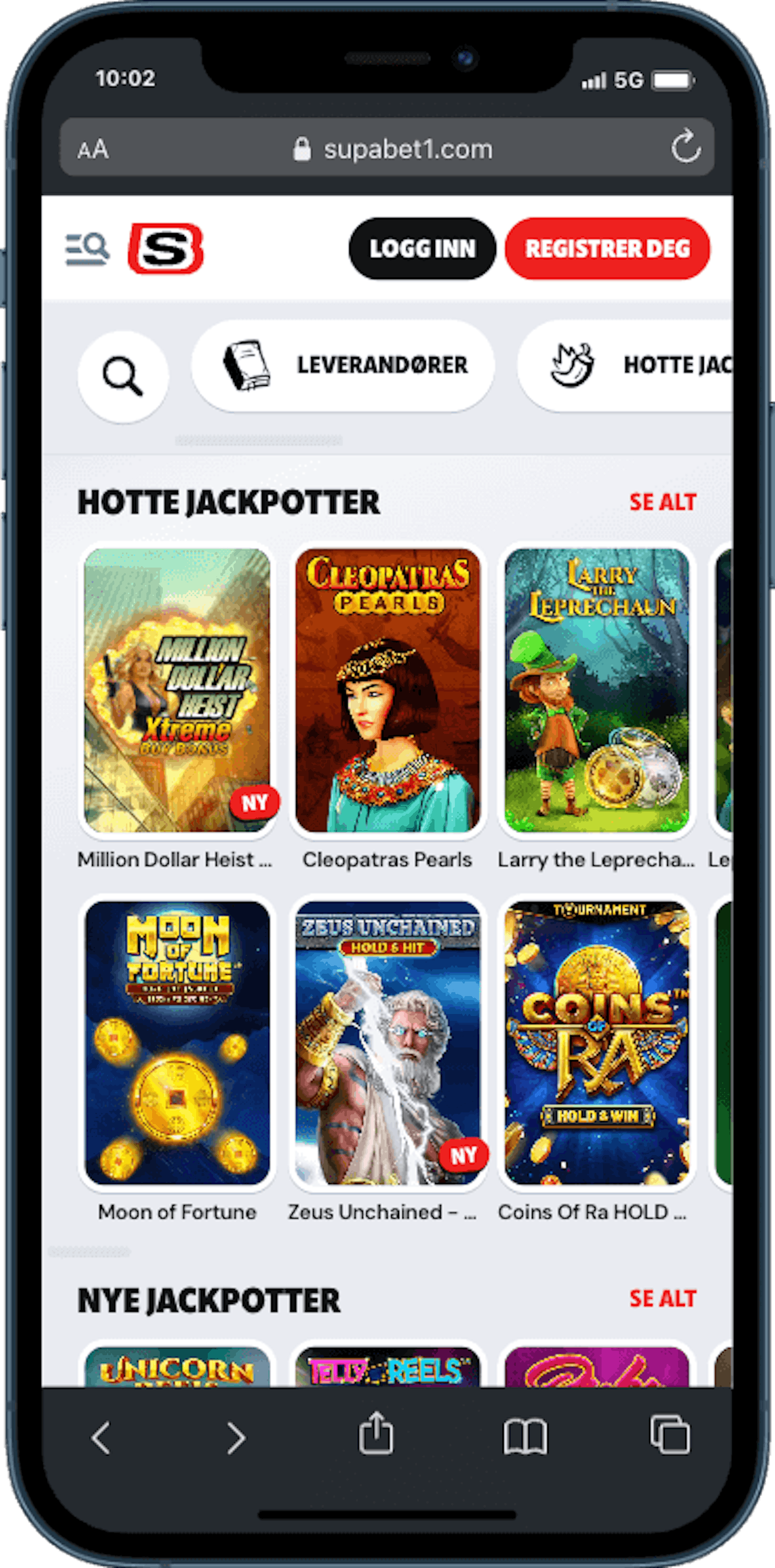 Supabet Jackpotter mobil