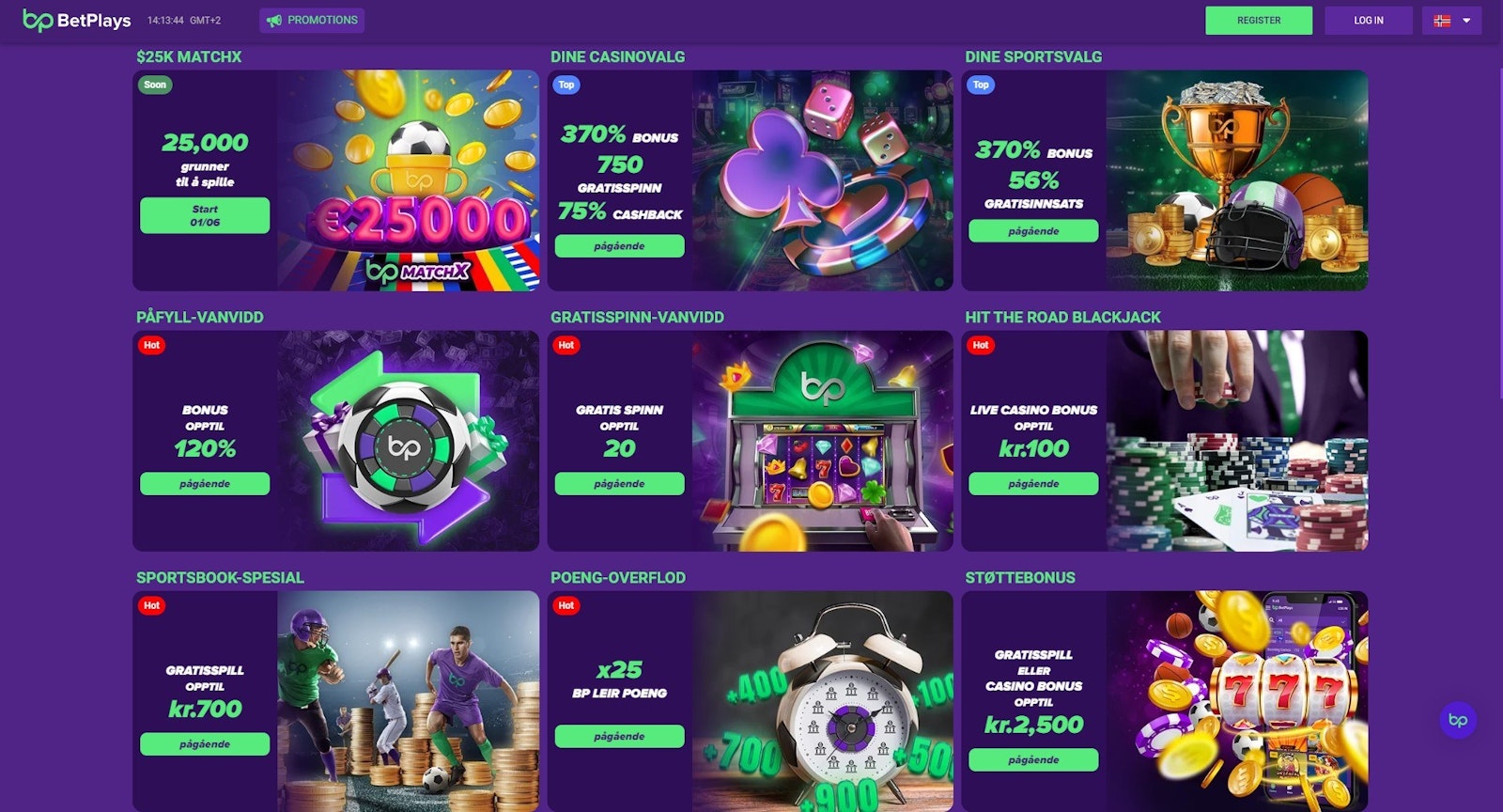 Betplays kampanjer casino