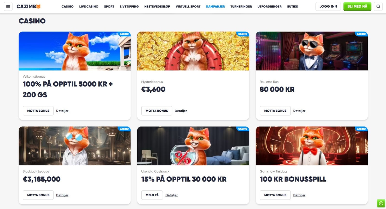 Cazimbo kampanjer casino