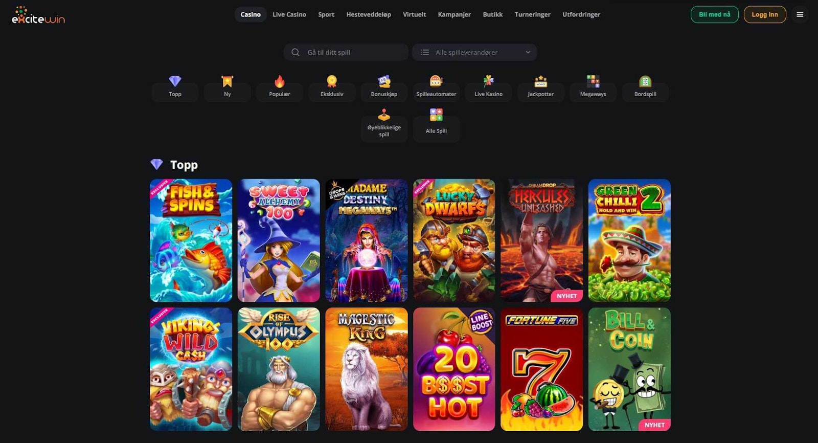 ExciteWin casino Norge
