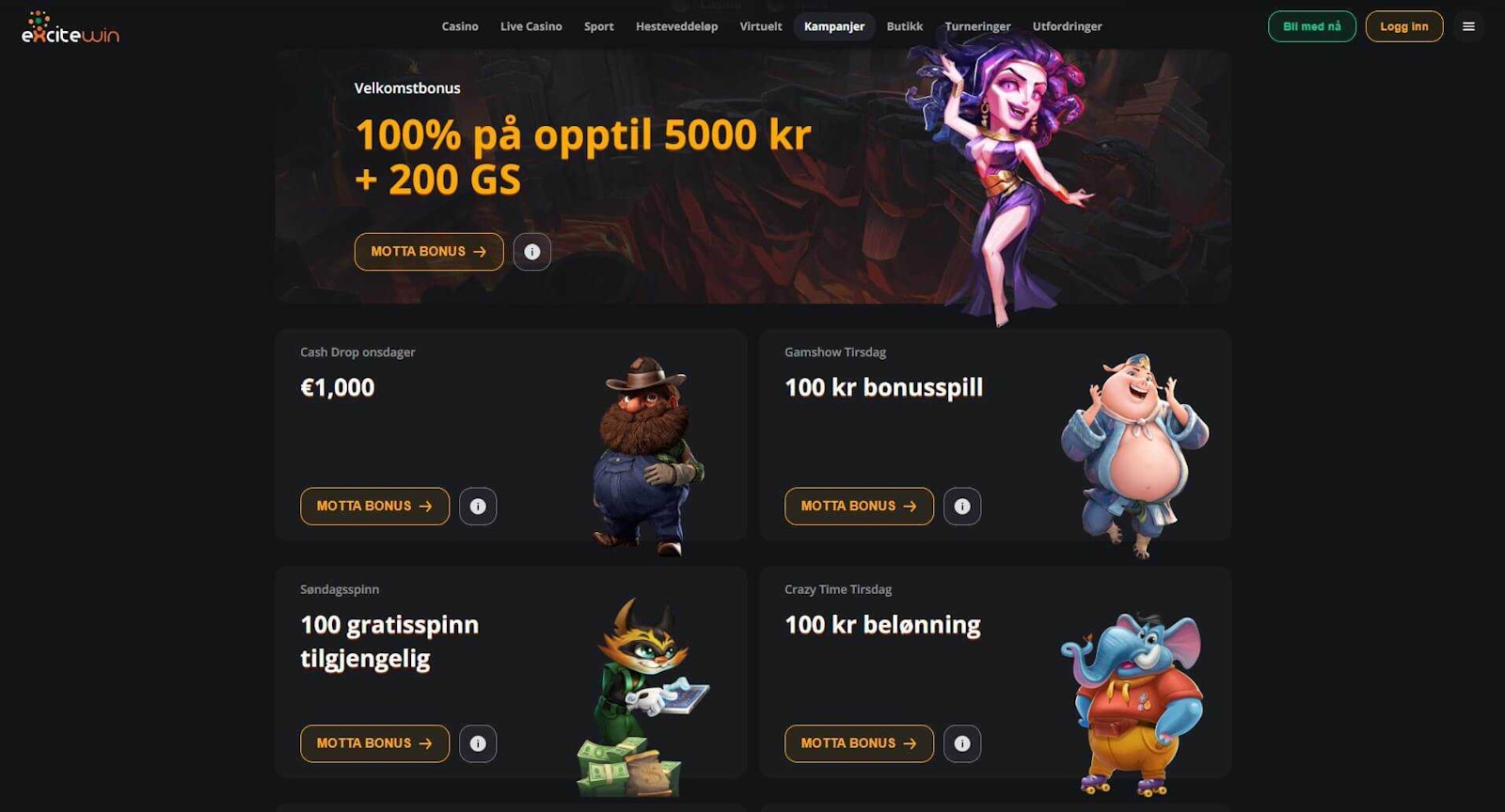 ExciteWin kampanjer casino