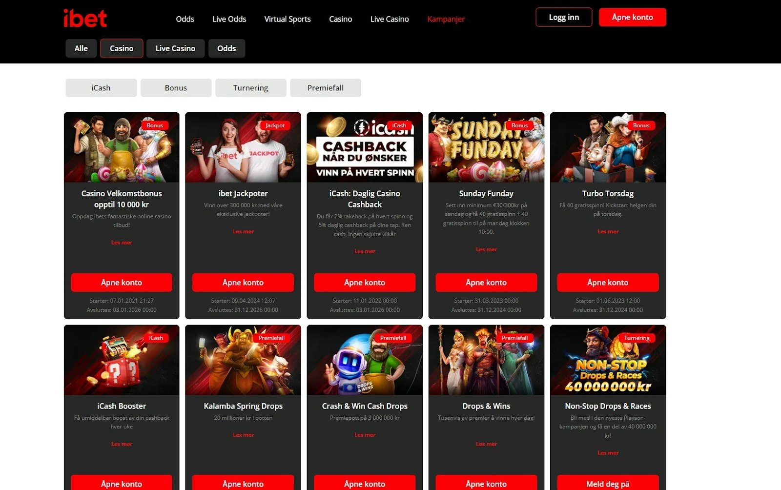 iBet casino kampanjer