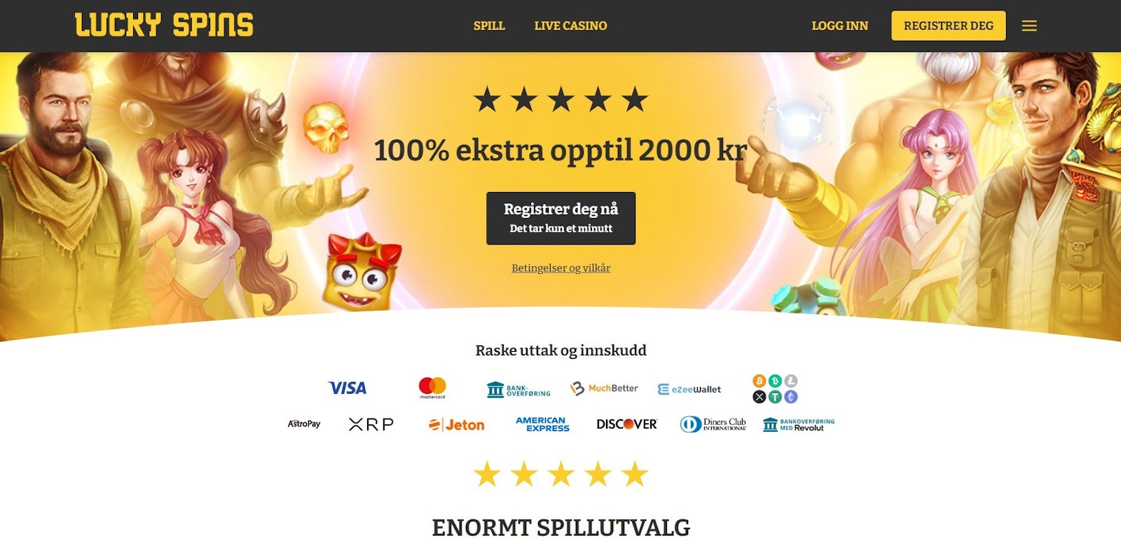 Lucky Spins velkomstbonus
