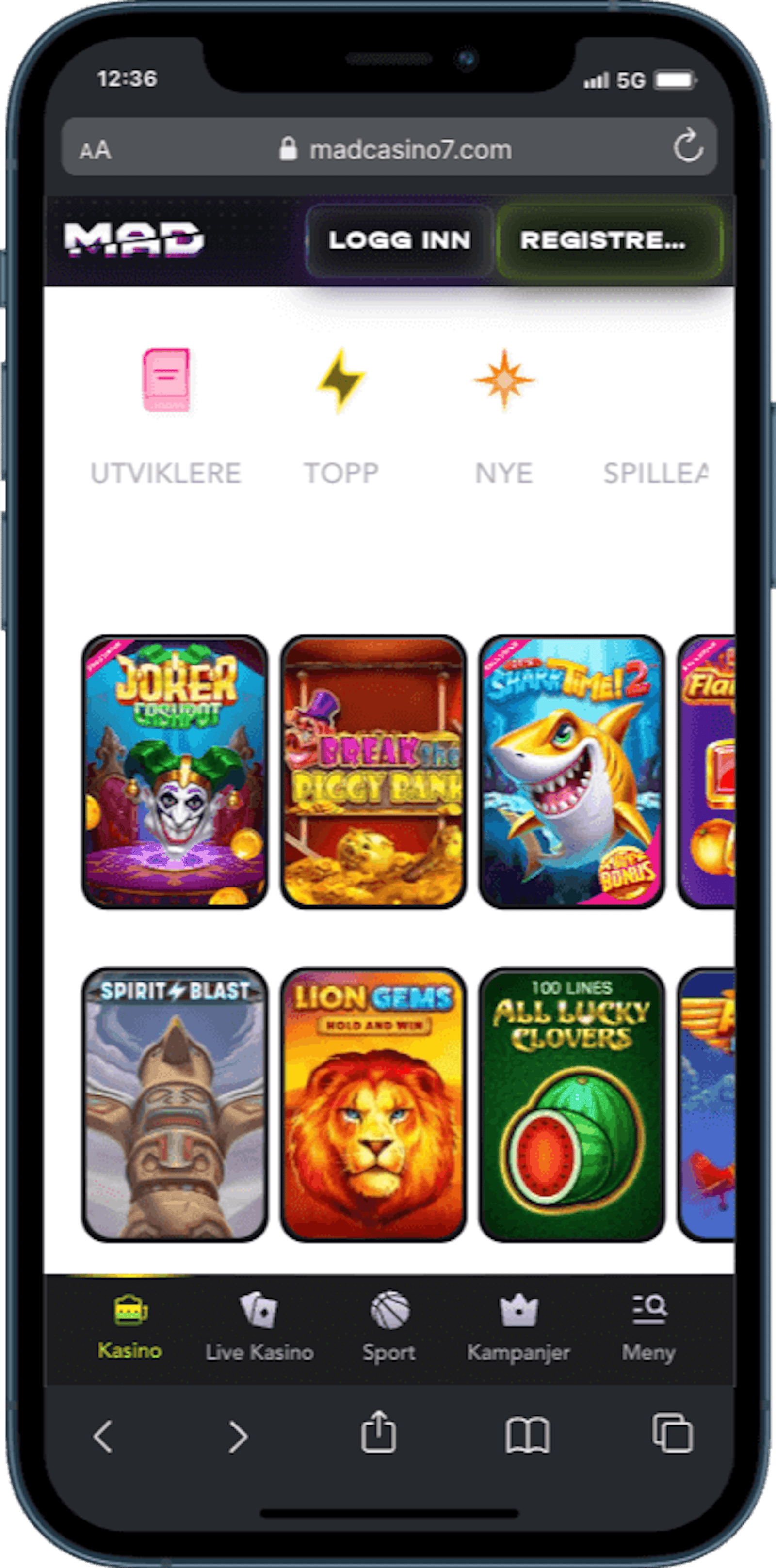 Madcasino casino mobil