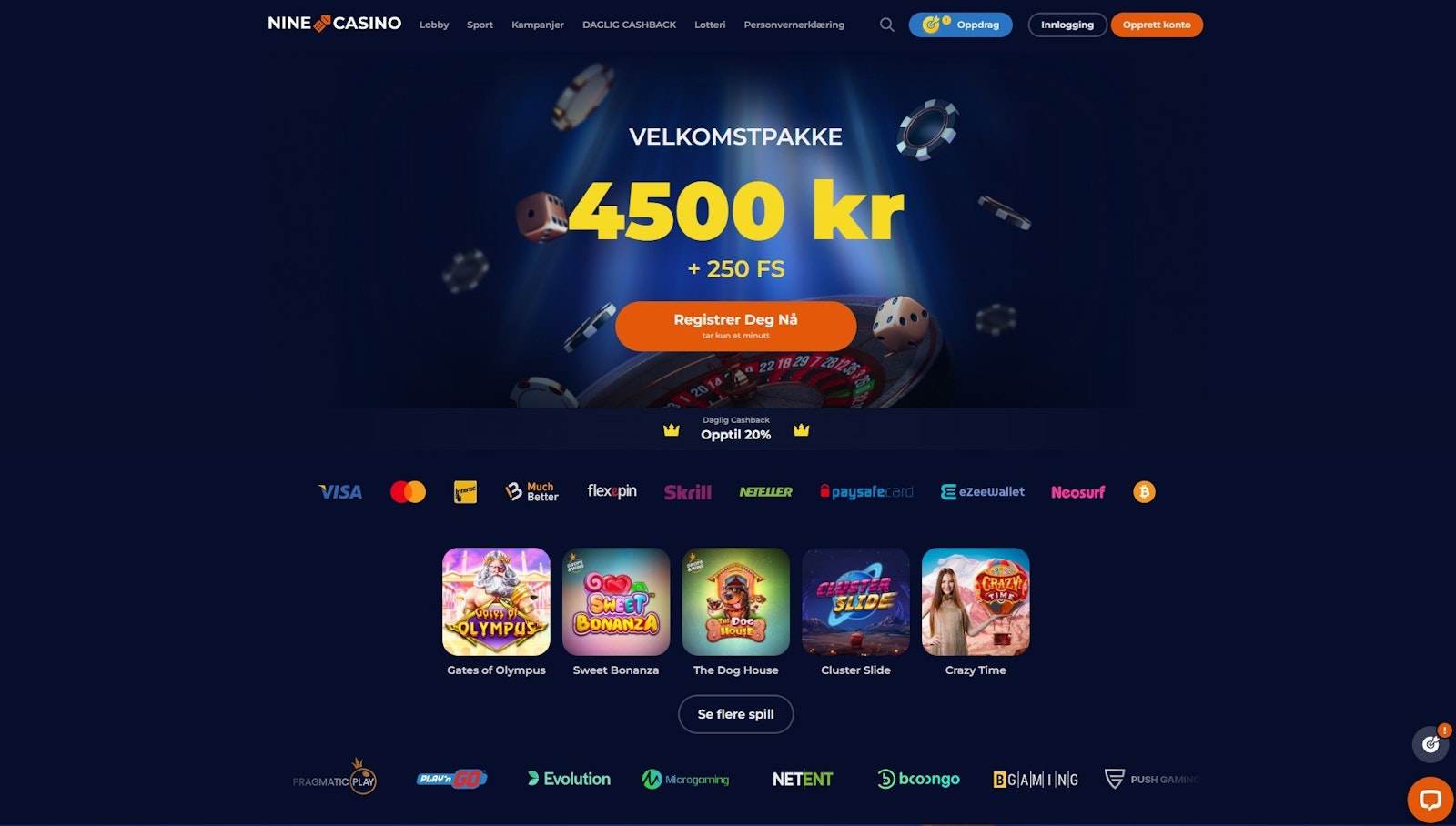 Nine Casino bonus