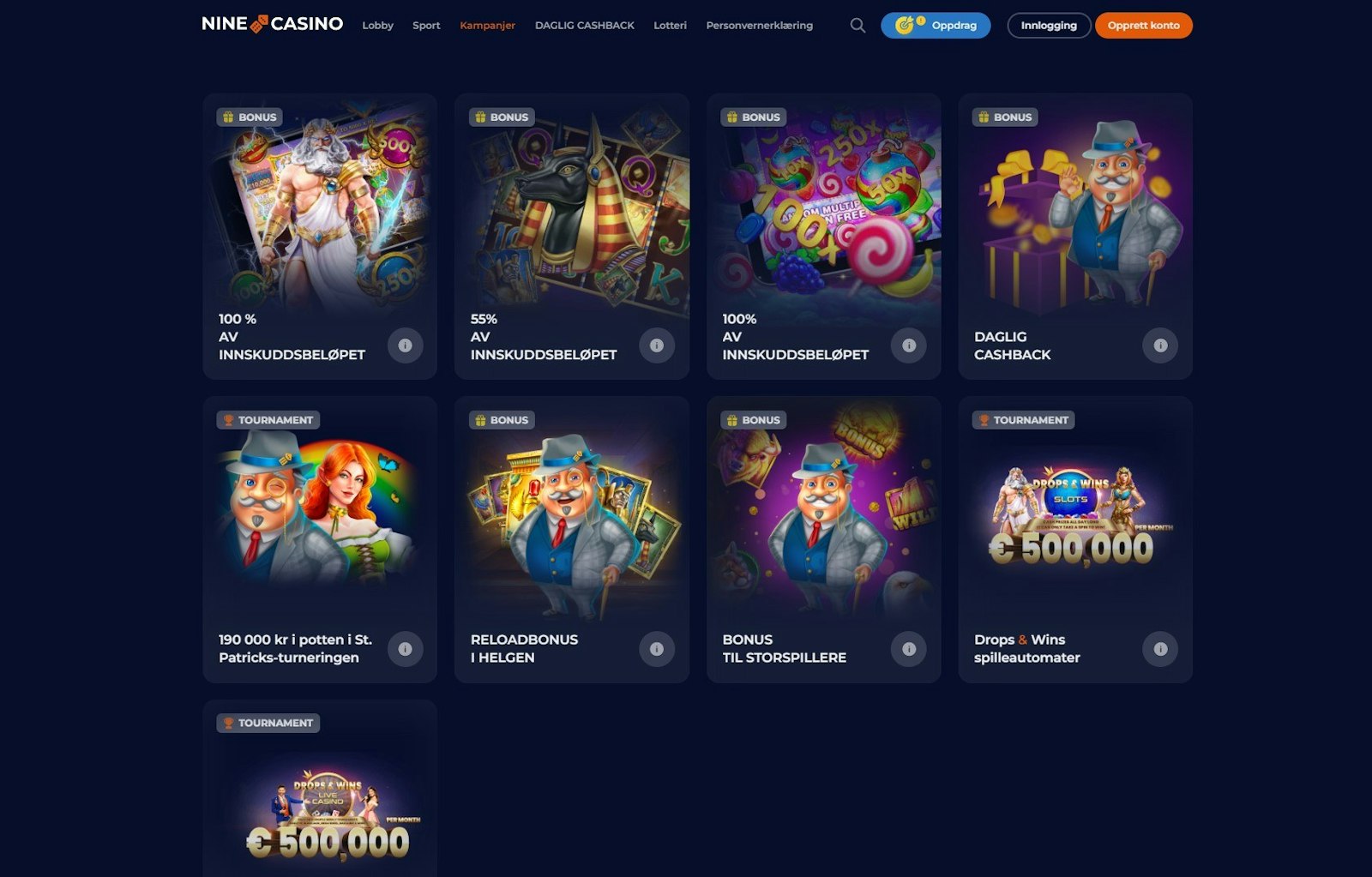 Nine Casino kampanjer