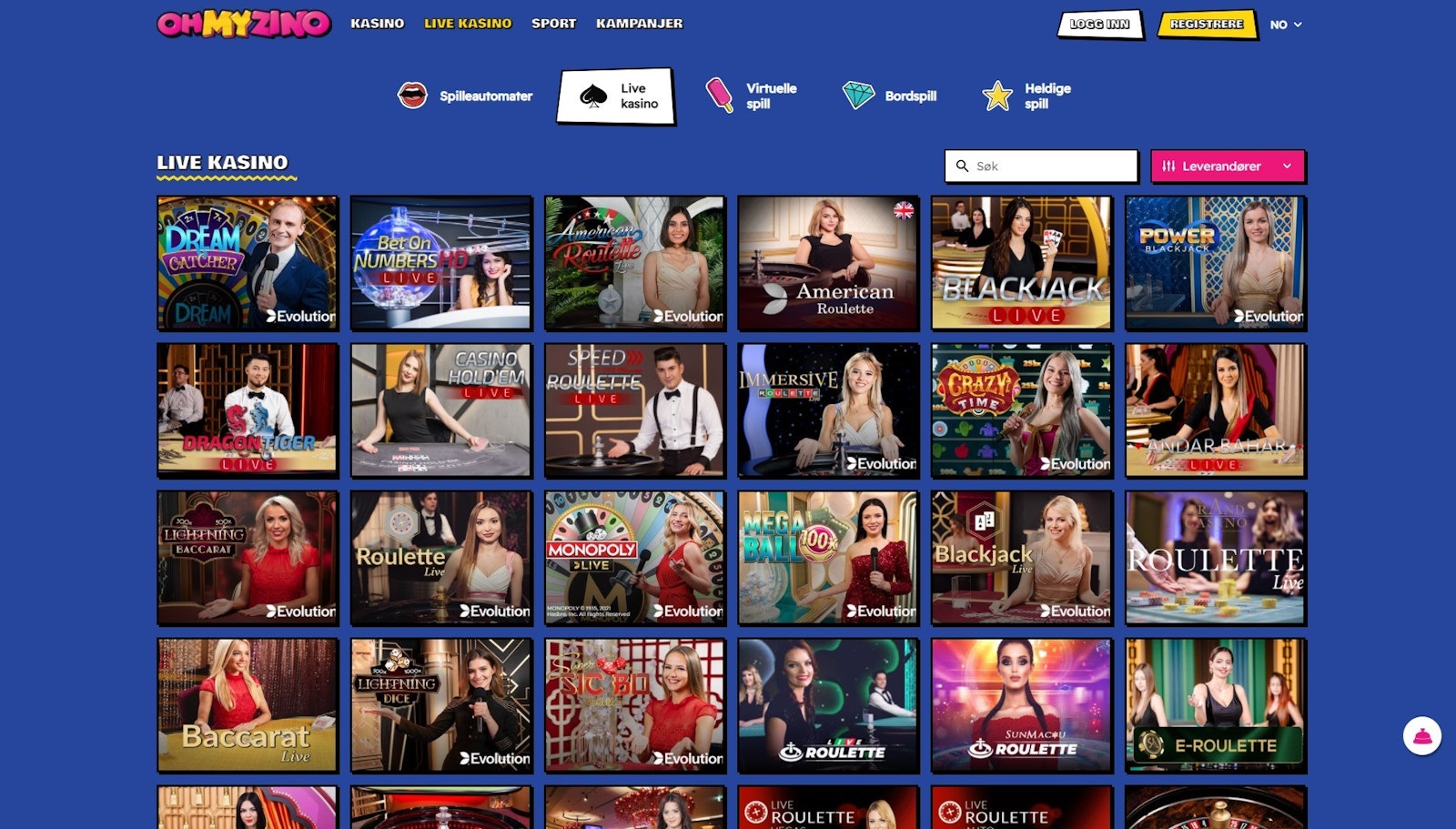 OhMyZino live casino