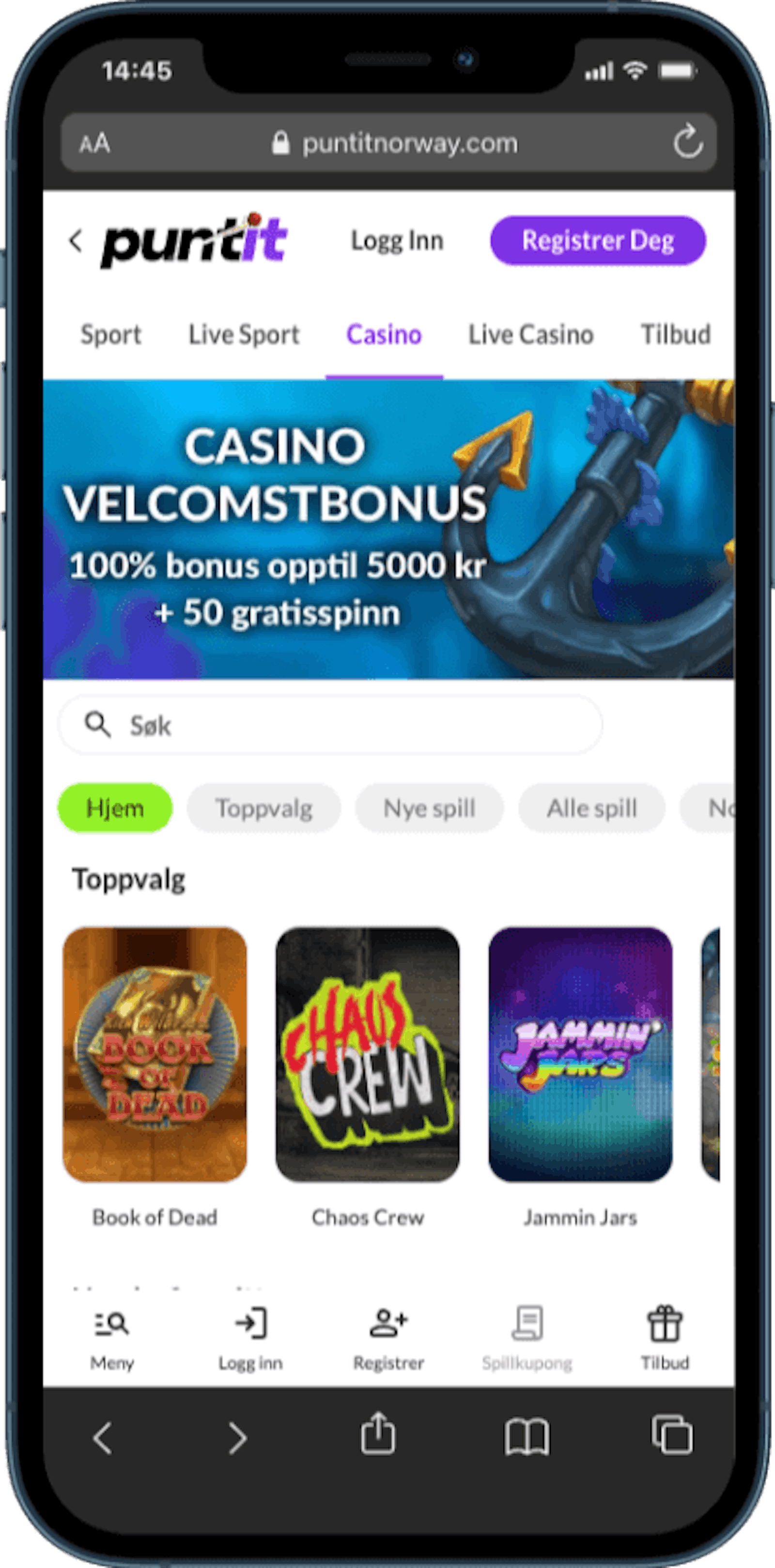 Puntit live casino mobil