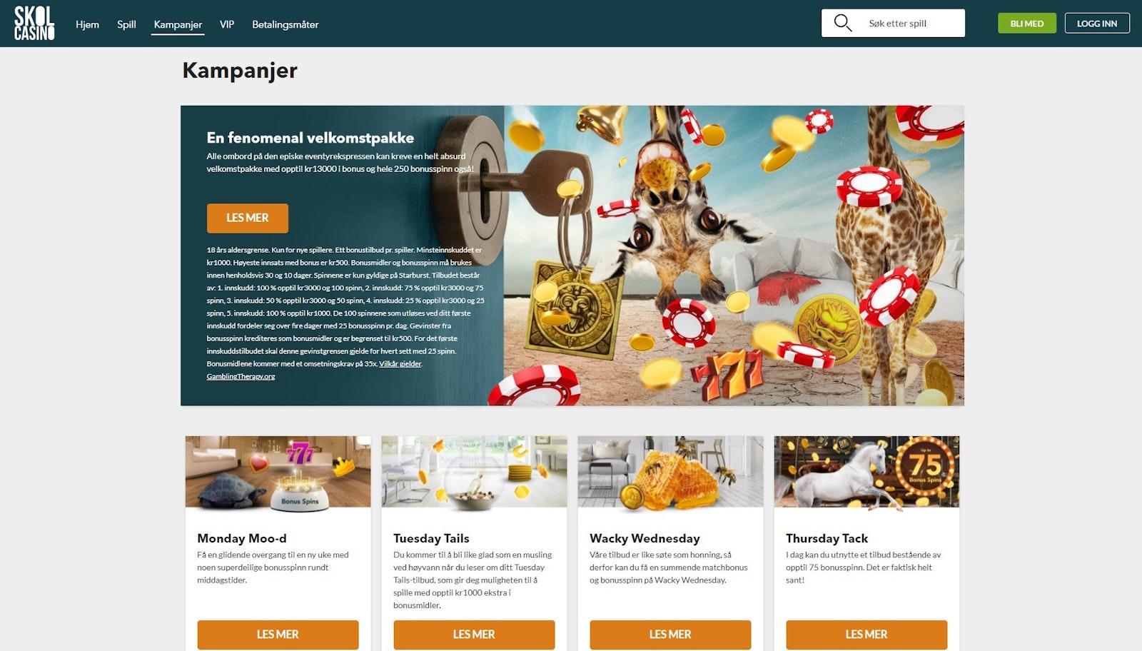 Skol Casino kampanjer