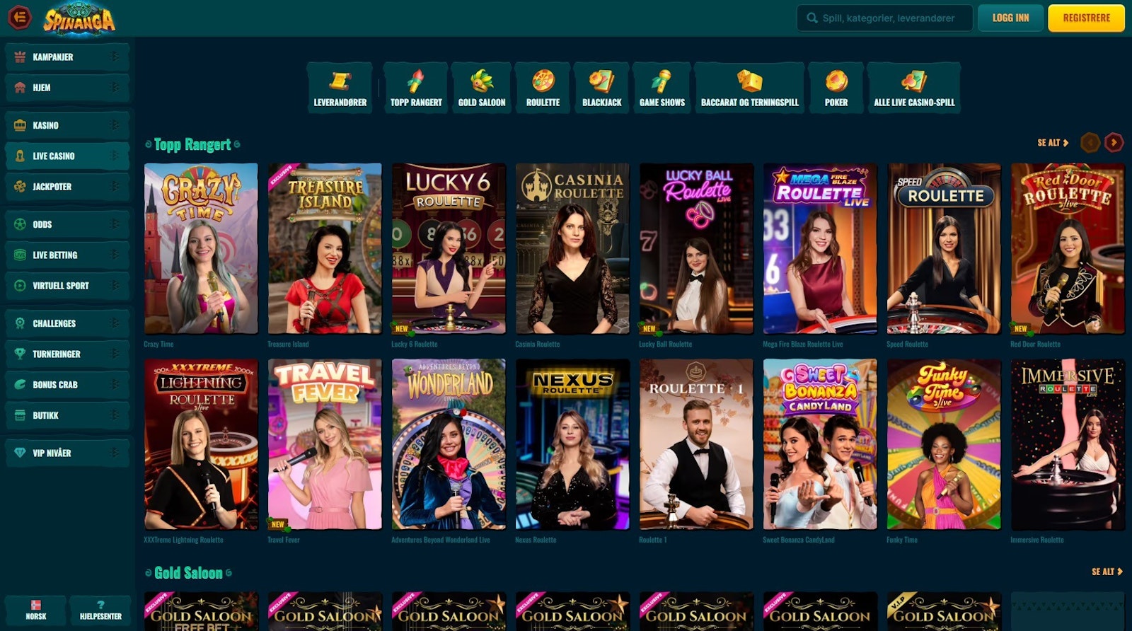 Spinanga live casino