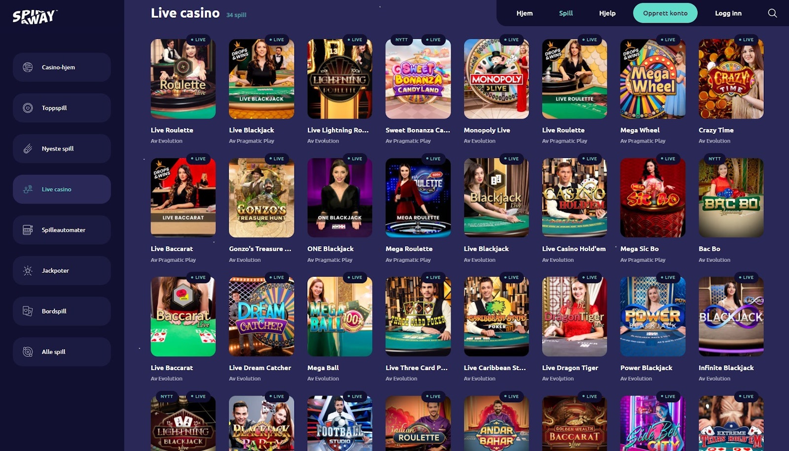 SpinAway live casino