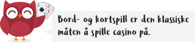 Bord og kortspill på casino